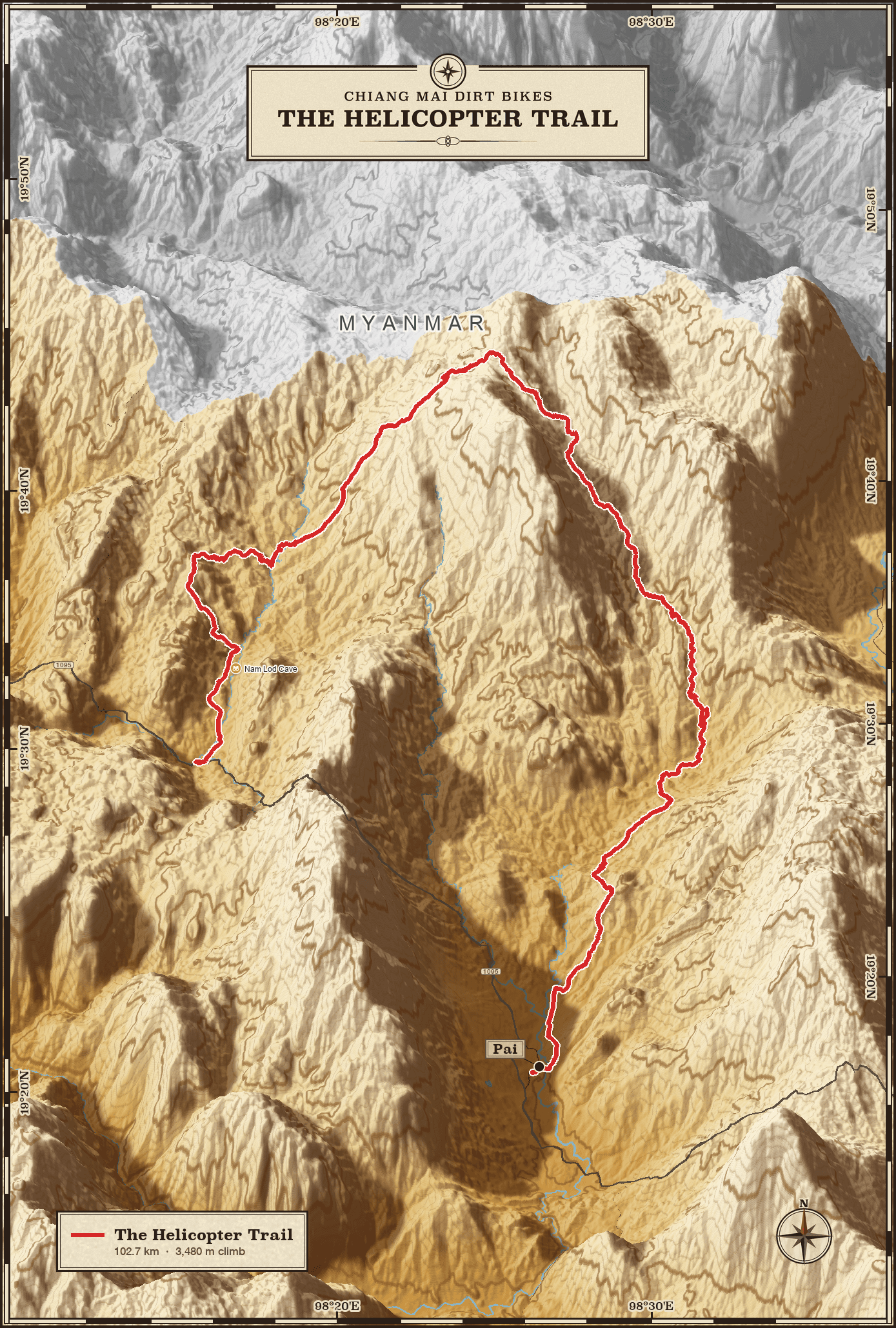 The Helicopter Trail printed map