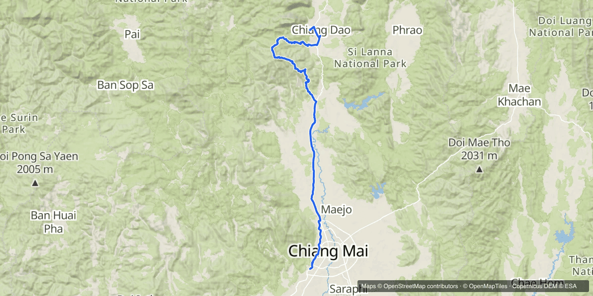 Saturday: out of Chiang Mai, up through the tea estate and the pines, down into Chiang Dao.