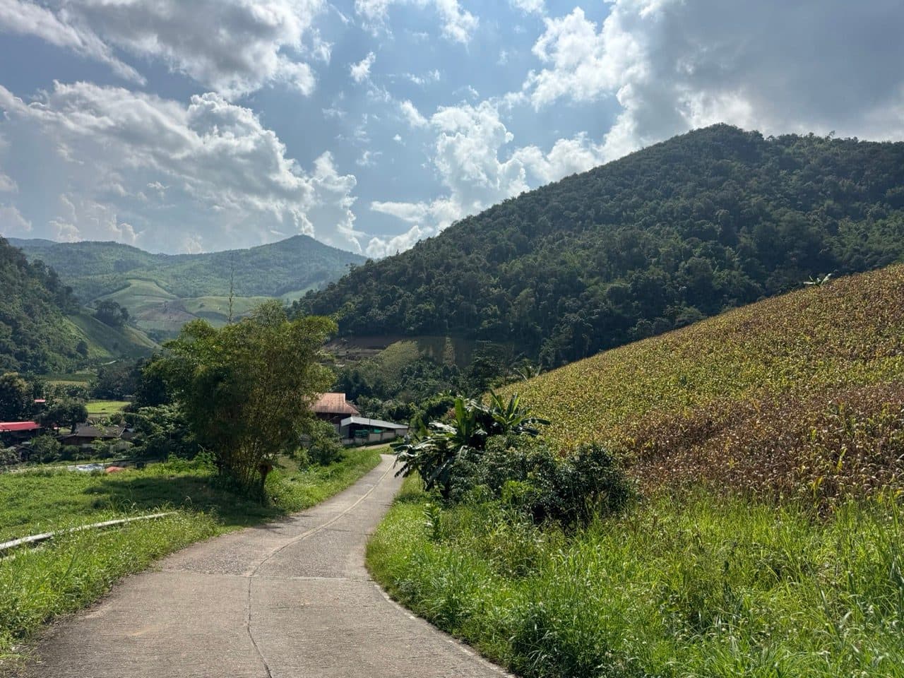 Dropping back down toward the village.