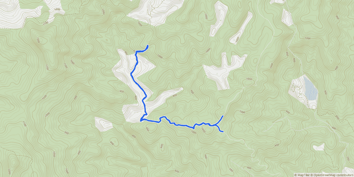 Part 1 — in along the bottom, then north up and over the hill. The top of that spur is where it stopped.